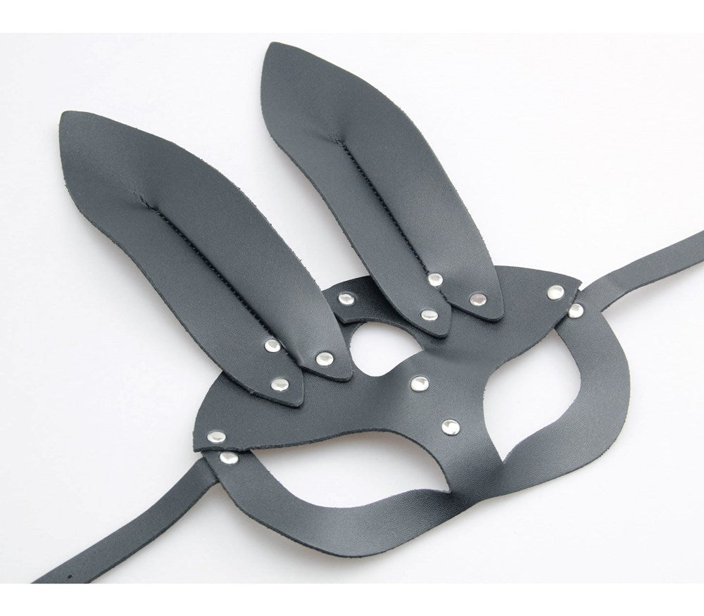 Love In Leather Half Face Leather Rabbit Mask - - Masks And Blindfolds