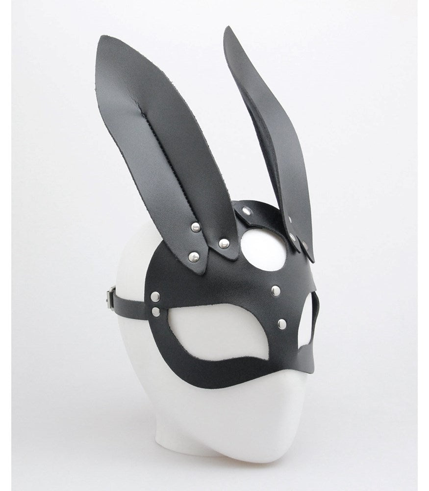 Love In Leather Half Face Leather Rabbit Mask - - Masks And Blindfolds