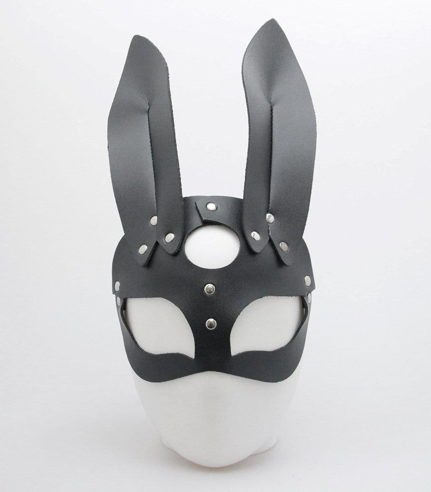 Love In Leather Half Face Leather Rabbit Mask - Default Title - Masks And Blindfolds