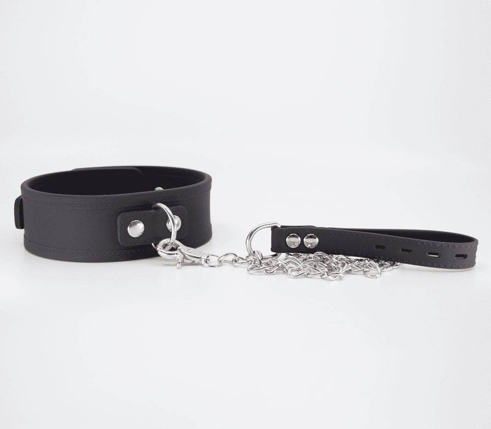 Love In Leather Premium Silicone Collar & Lead Set - - Collars and Leads