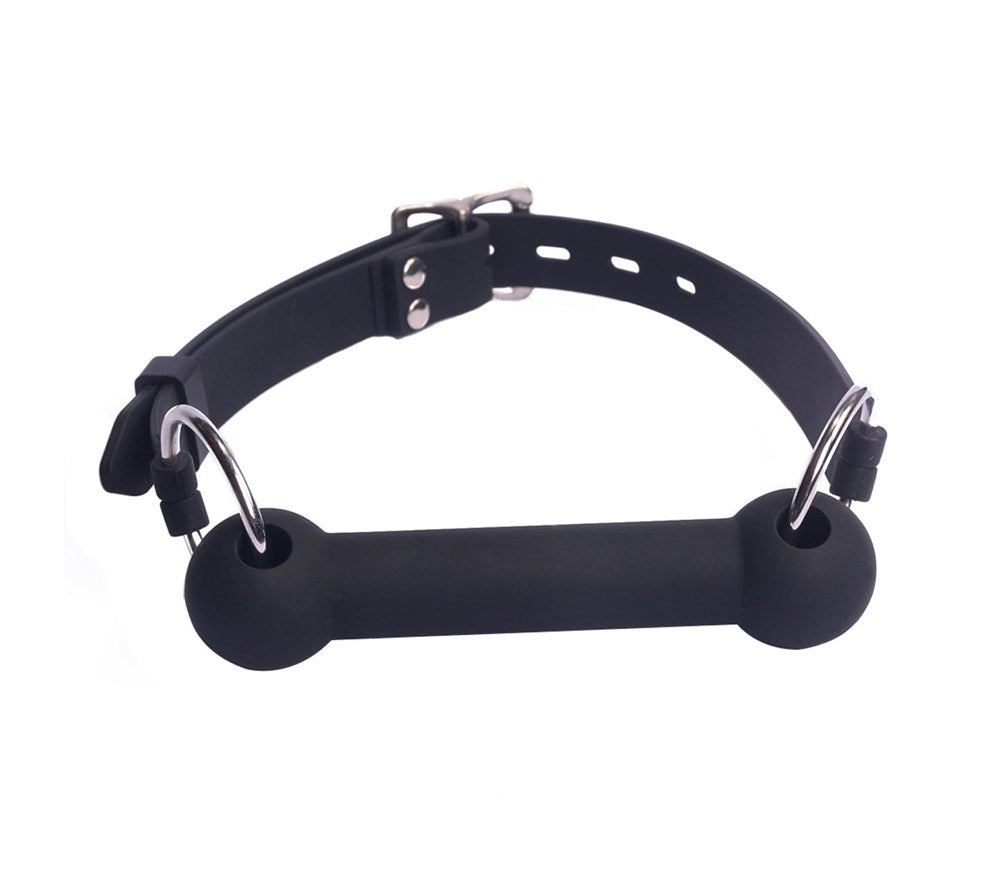 Love In Leather Silicone Bit Gag With Lockable Buckle - Default Title - Bondage Gags and Bits