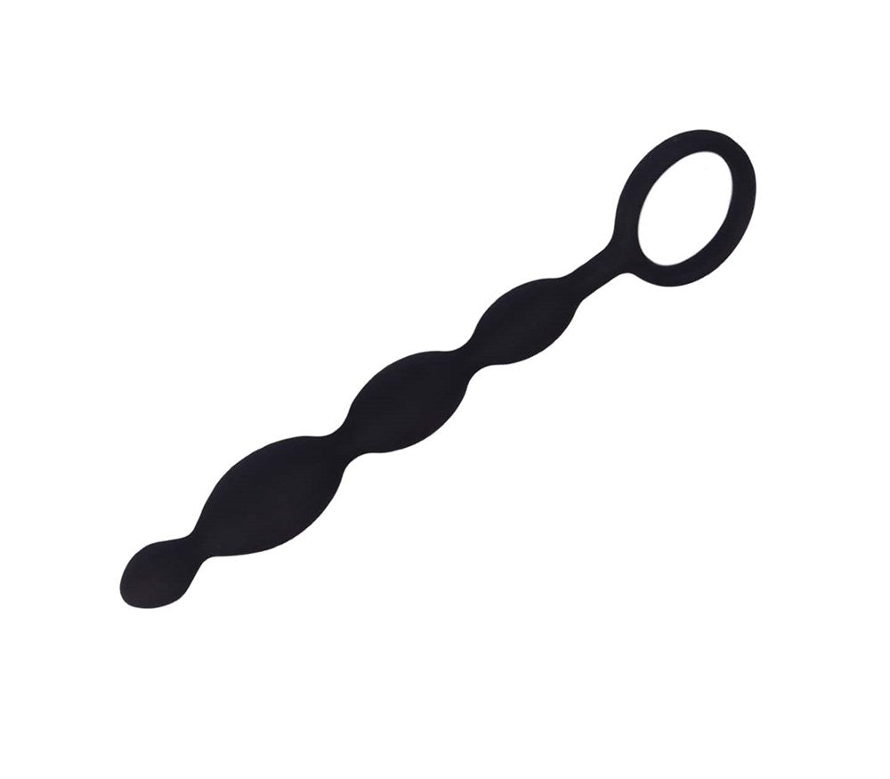 Love In Leather Silicone Anal Play Beads - - Anal Beads and Balls