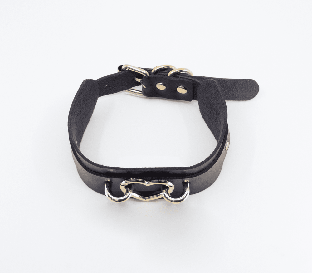 Love In Leather Heart Embellishment Faux Leather Collar - - Collars and Leads
