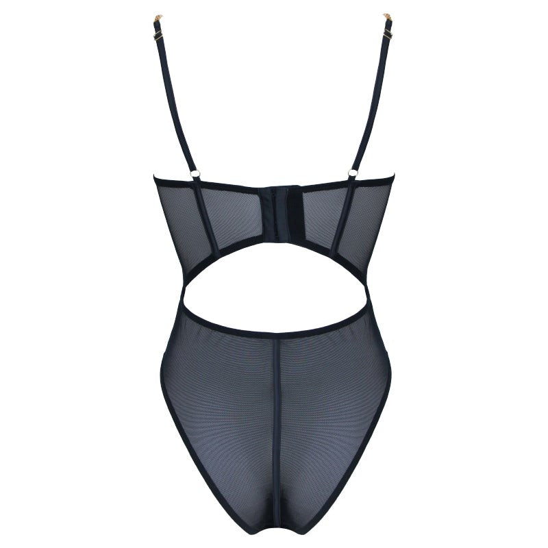 Muse Lingerie Sexy Soft Black Mesh Womens Bodysuit - - Her Fetish