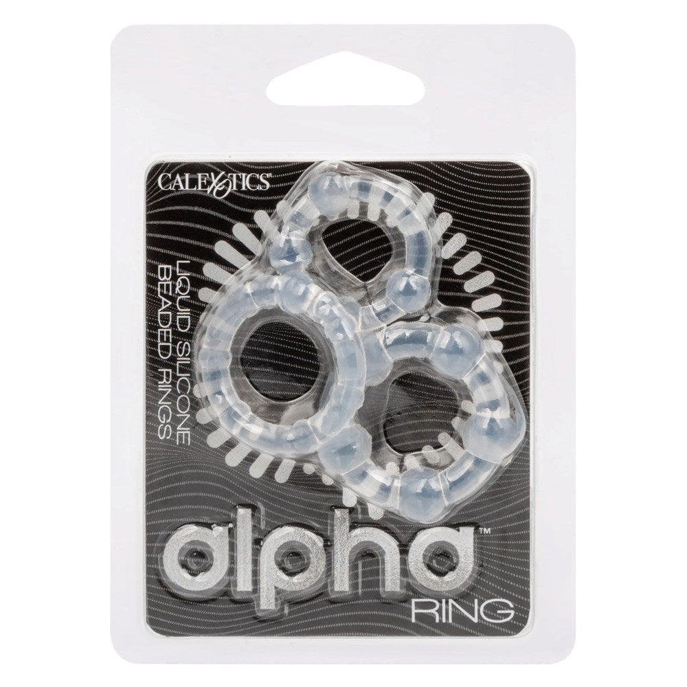 CalExotics Alpha Liquid Silicone Beaded Cock Rings - - Cock Ring Sets