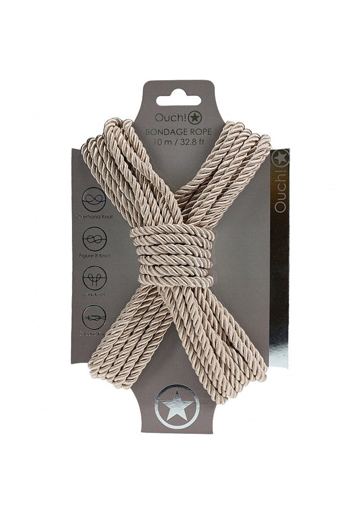 OUCH! Silky Smooth Nylon Bondage Rope 10m - Cuffs And Restraints