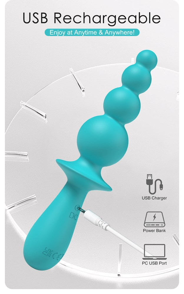 Party Up EVAJANE USB Rechargeable Beaded Vibrator - Anal Beads and Balls