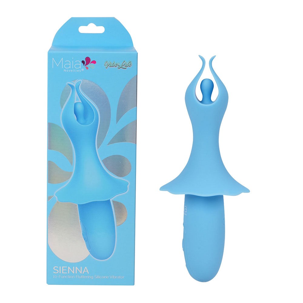 Maia SIENNA USB Rechargeable Fluttering Bullet Vibrator - Blue - Bullet Vibrators