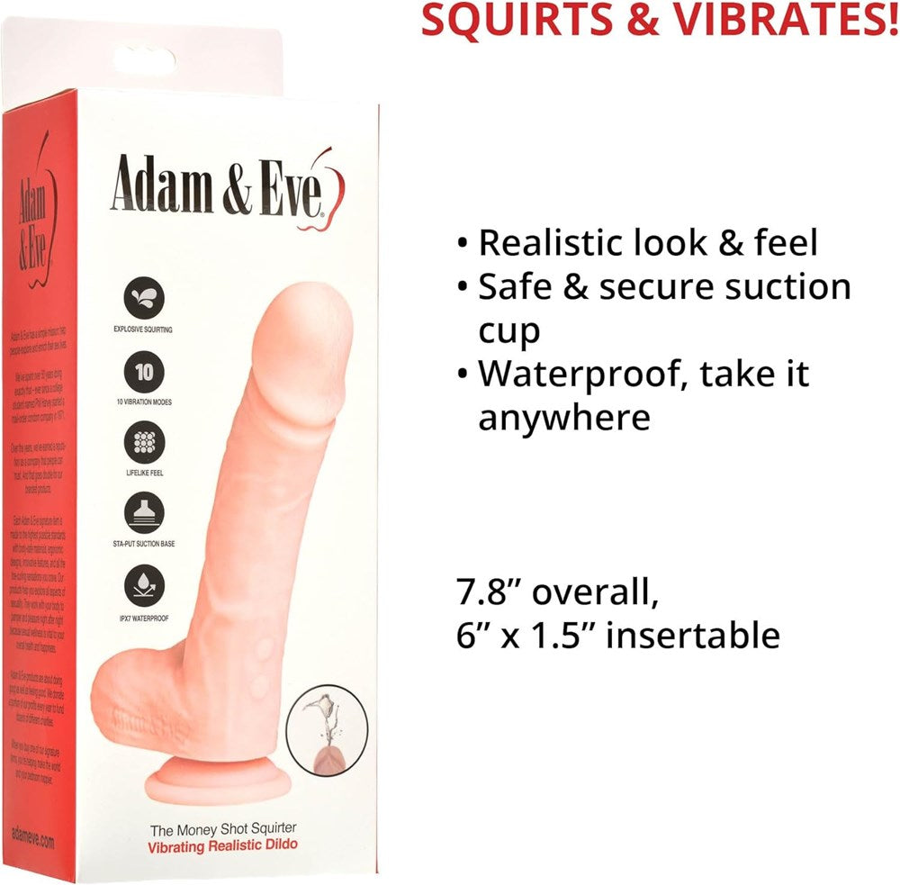 Adam & Eve THE MONEY SHOT SQUIRTER Realistic Dong - - Realistic Dildos
