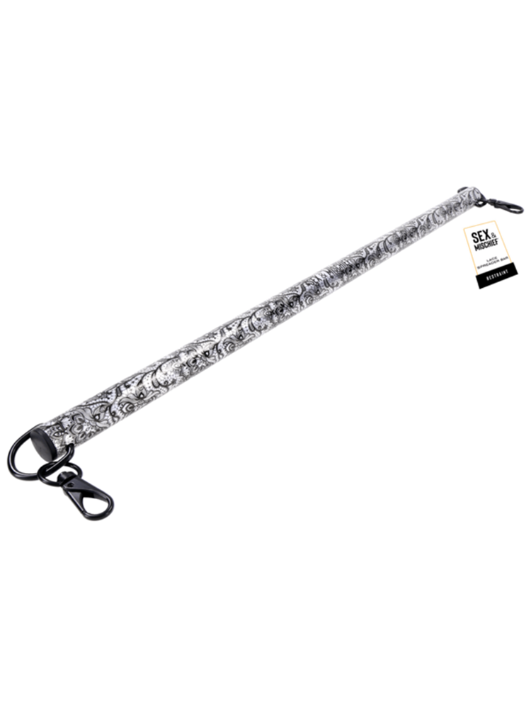 Sportsheets Sex and Mischief Lace Bondage Spreader Bar - Black - Cuffs And Restraints