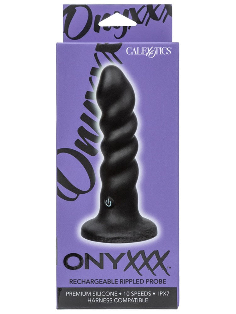 CalExotics Onyxxx Rechargeable Rippled Anal Probe - - Butt Plugs
