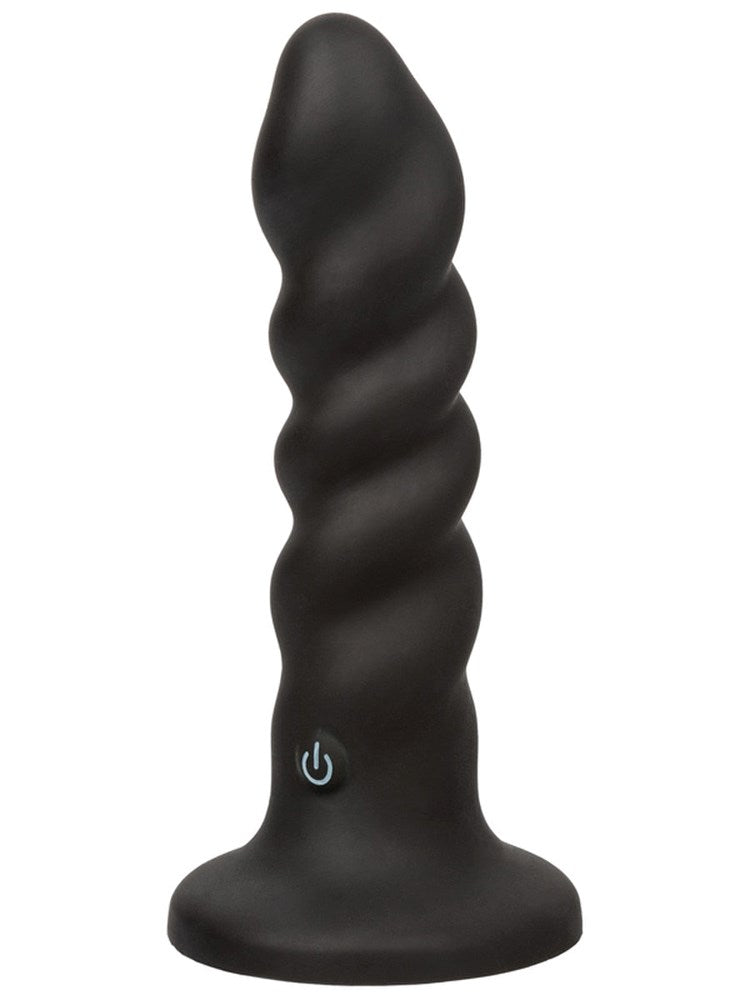 CalExotics Onyxxx Rechargeable Rippled Anal Probe - Black - Butt Plugs