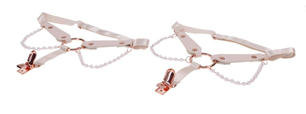 Sportsheets Sex and Mischief Peaches n CreaMe Pearl Garters - - Cuffs And Restraints