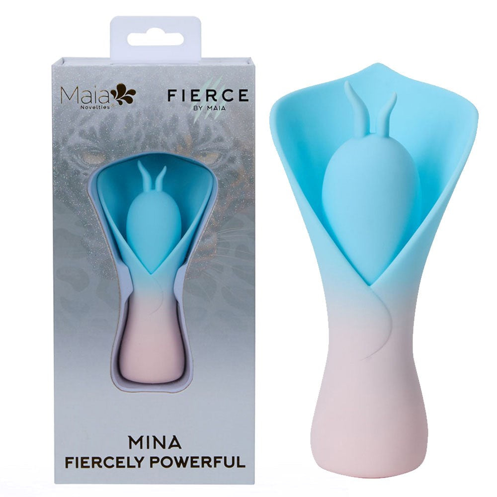 Maia MINA Rechargeable Fluttering Flower Stimulator - Blue - Personal Massagers