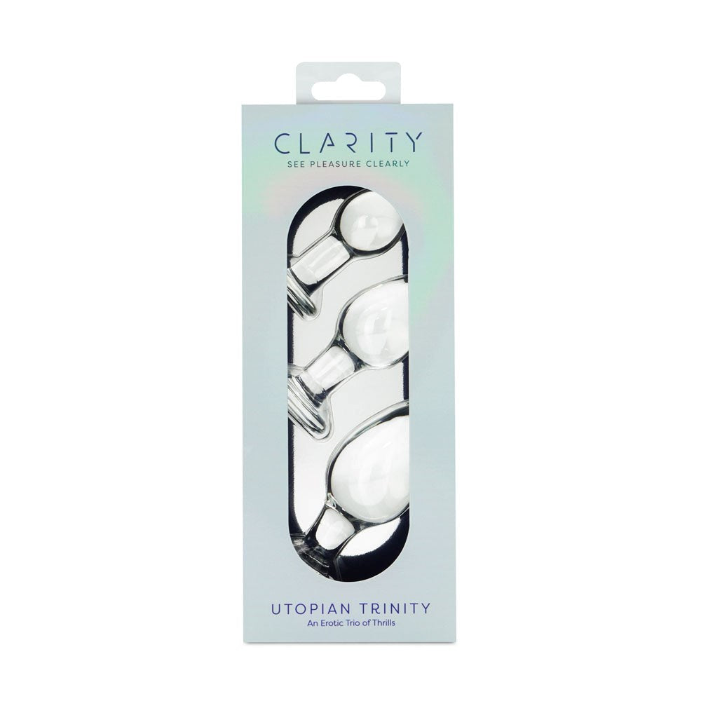 Creative Conceptions Clarity Utopian Trinity Butt Plugs Set - - Glass Sex Toys