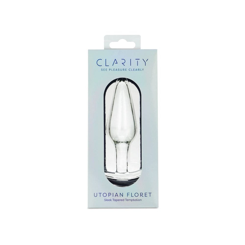 Creative Conceptions Clarity Utopian Floret Glass Butt Plug - - Glass Sex Toys
