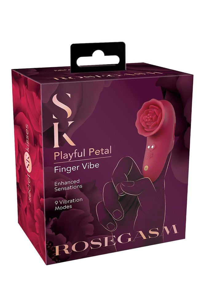 Xgen Secret Kisses ROSEGASM PLAYFUL PETAL Finger Stimulator - Finger and Tongue Vibrators