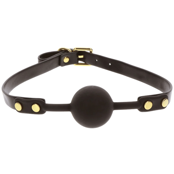 Scala Super Soft Vegan PU Leather Ball Gag - Black - Bondage Gags and Bits