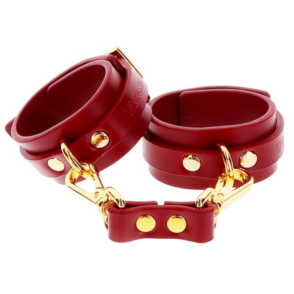 Scala Luxurious and Fashionable Taboom Wrist Cuffs - Red - Cuffs And Restraints