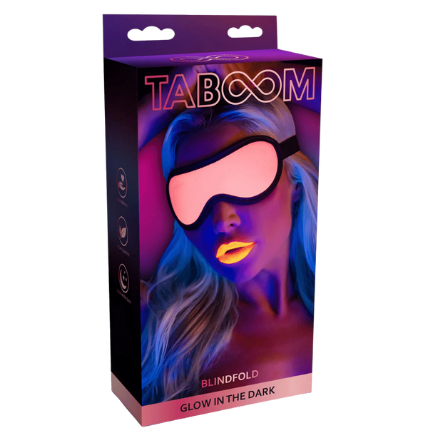 Scala Glow In The Dark Leather Blindfold - - Masks And Blindfolds