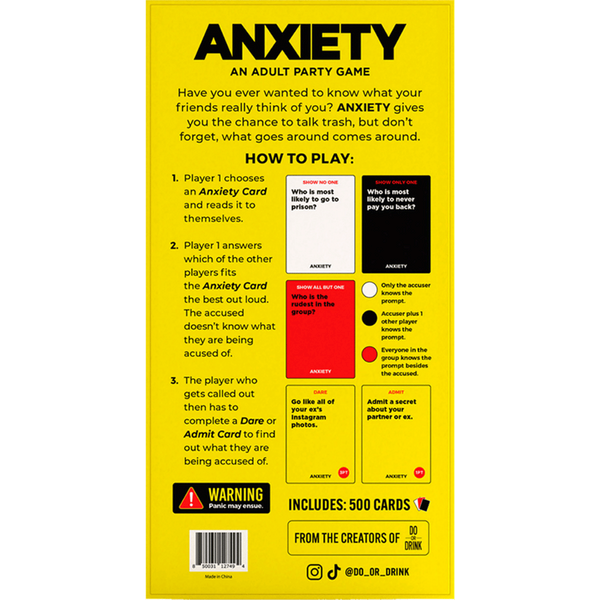Creative Conceptions Anxiety Party Card Game for Adults - Default Title - Sex Games, Coupons and Tricks