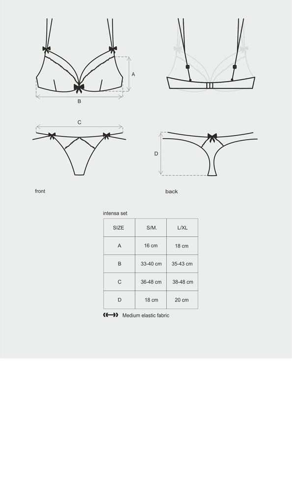 Obsessive Intensa 2 Piece Womens Bra and Panty Set - - Bras and Bra Sets