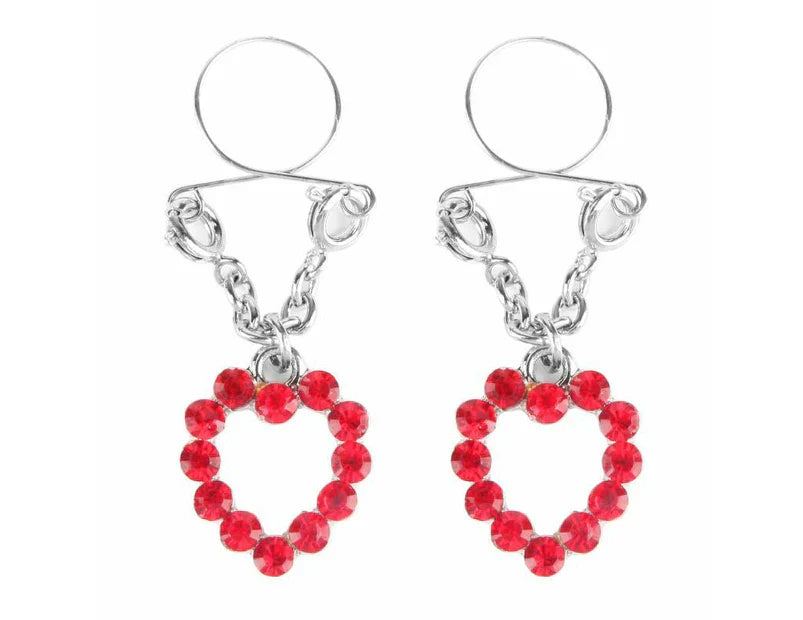 Peekaboo Pasties Ruby Hearts Nipple Jewellery - - Breast and Nipple Toys