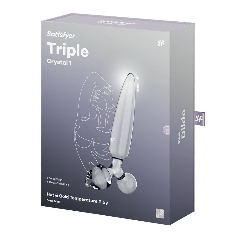 Satisfyer Triple Crystal 1 Glass 3-in-1 Butt Plug - Butt Plugs