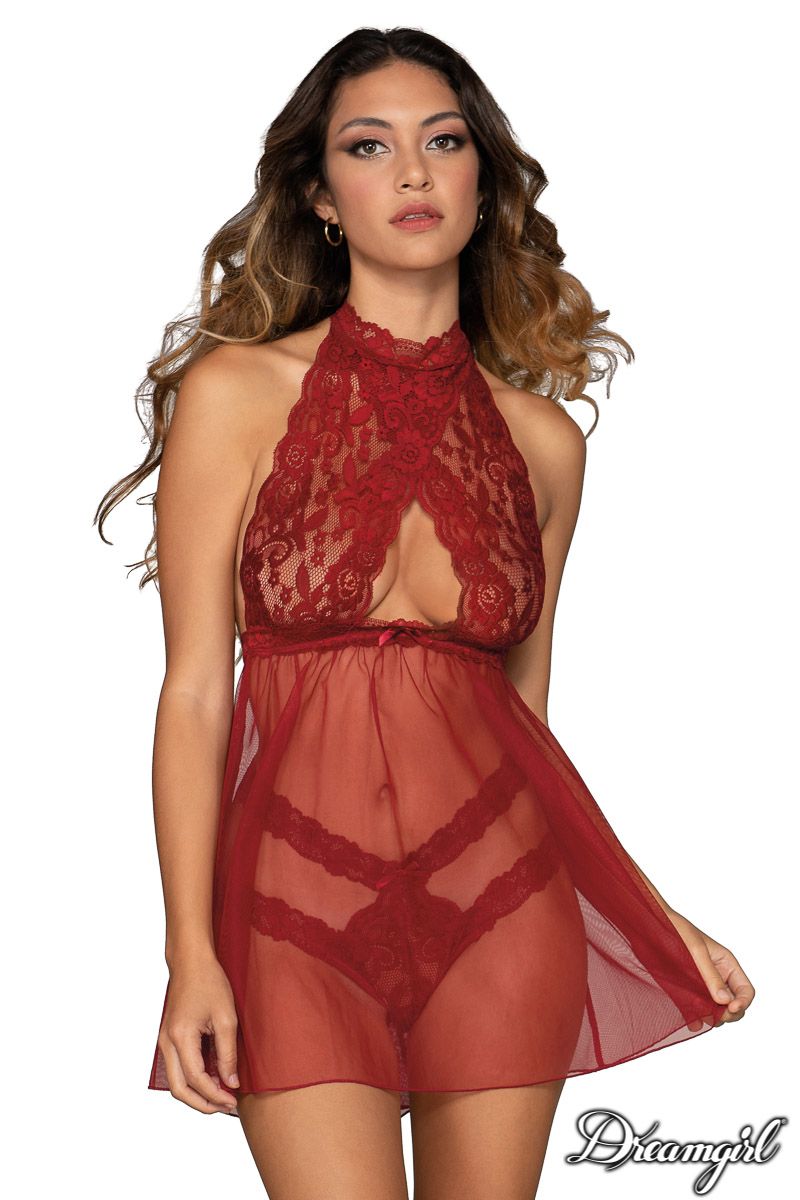 Dream Girl Lingerie Sexy Womens Babydoll & Panty - OS - BabyDolls And Chemises