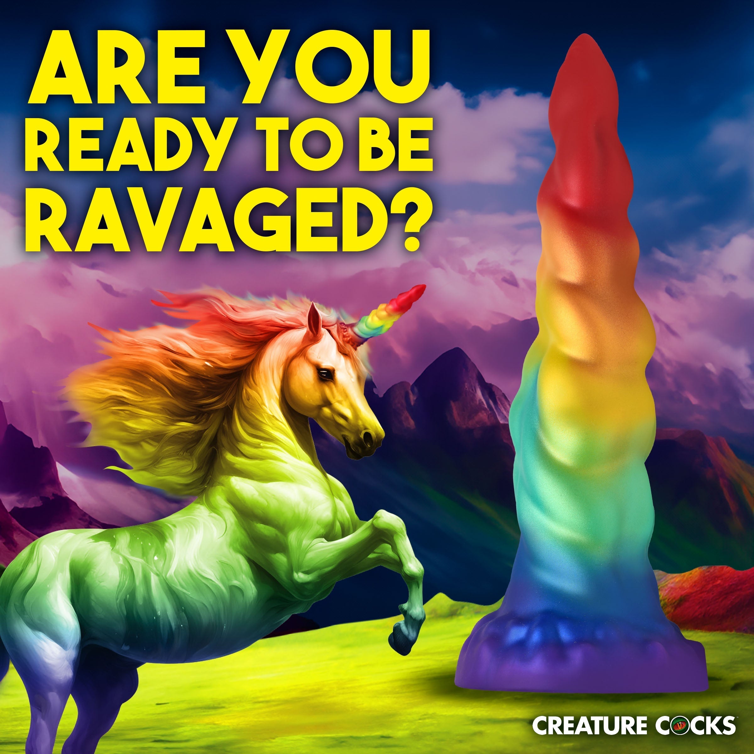 Creature Cocks Magic Rider Unicorn Silicone Dildo - - Realistic Dildos