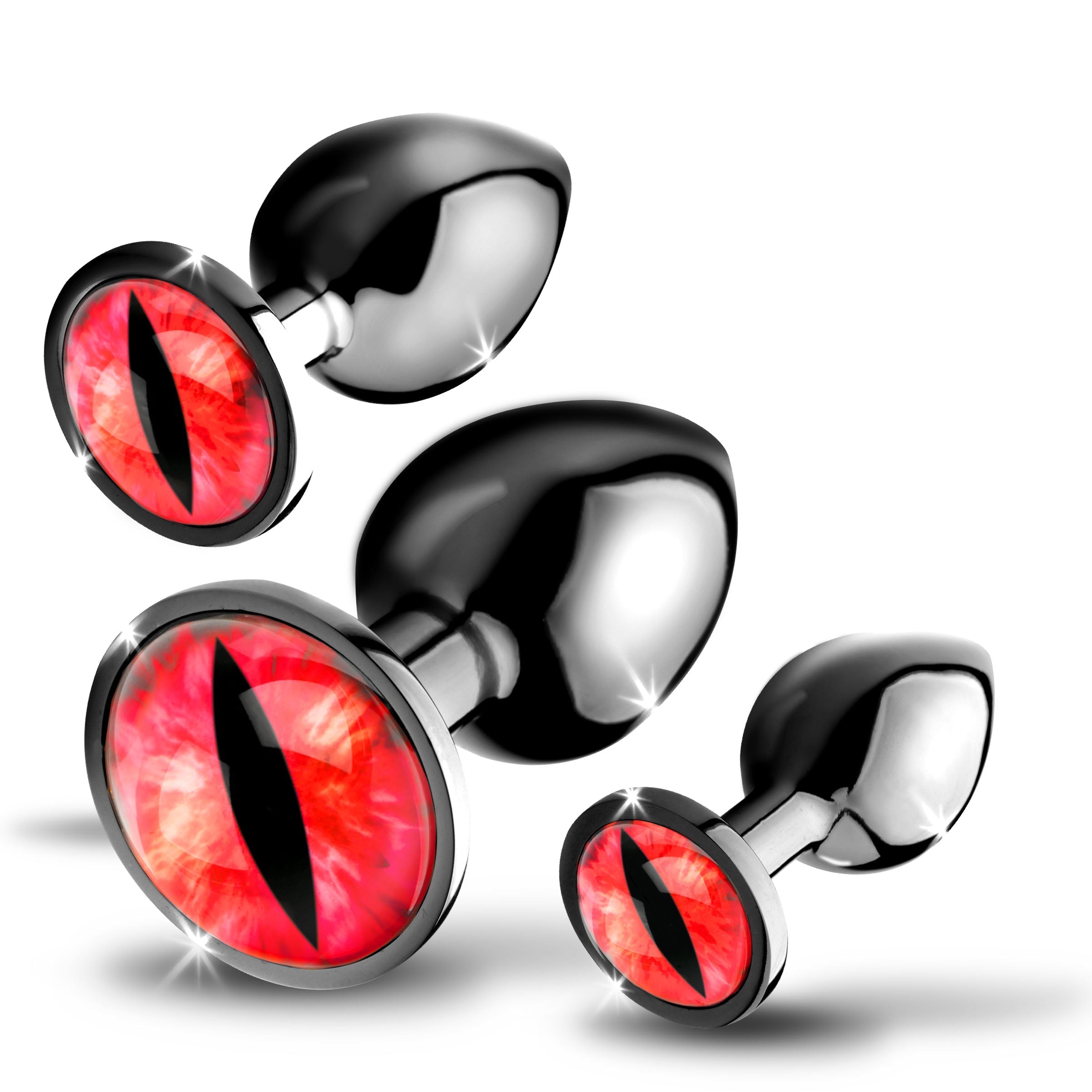 XR Brands Creature Cocks Sinister Eyes Metal Butt Plug Set - Butt Plugs