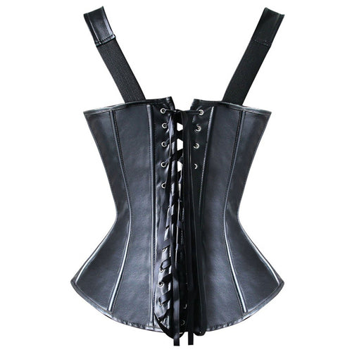 BDStyle Punk Style Leather Strappy Vest Fetish Wear Corset - - Her Fetish