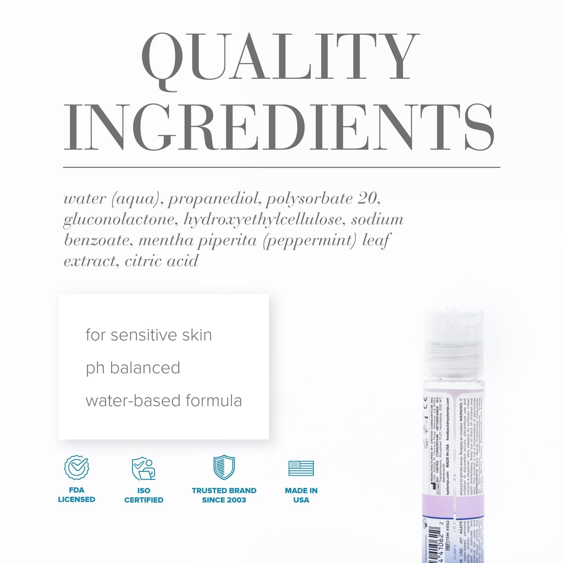 System JO Agape Water Based Cooling Lubricant 30ml - - Water Based Lubes