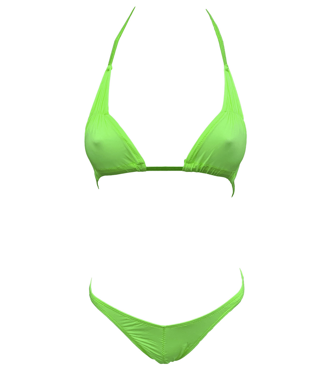 Love In Leather Spandex Fabric Womens Bikini - Green - Bras and Bra Sets
