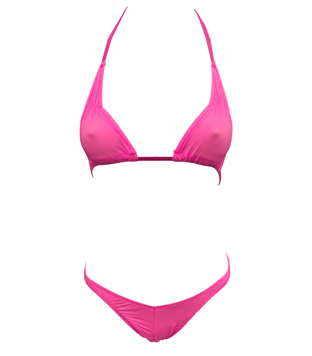 Love In Leather Spandex Fabric Womens Bikini - Hot Pink - Bras and Bra Sets