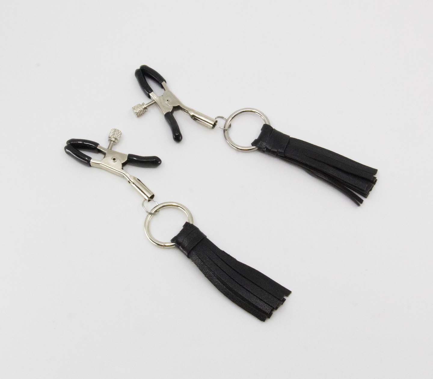 Love In Leather Leather Tassel Nipple Clamps - Default Title - Nipple and Clit Clamps