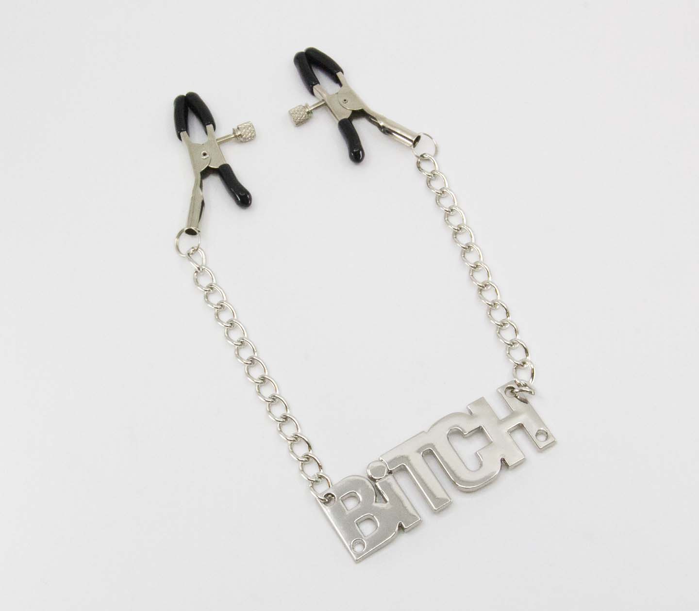 Love In Leather BITCH Words Womens Nipple Clamp - Default Title - Nipple and Clit Clamps
