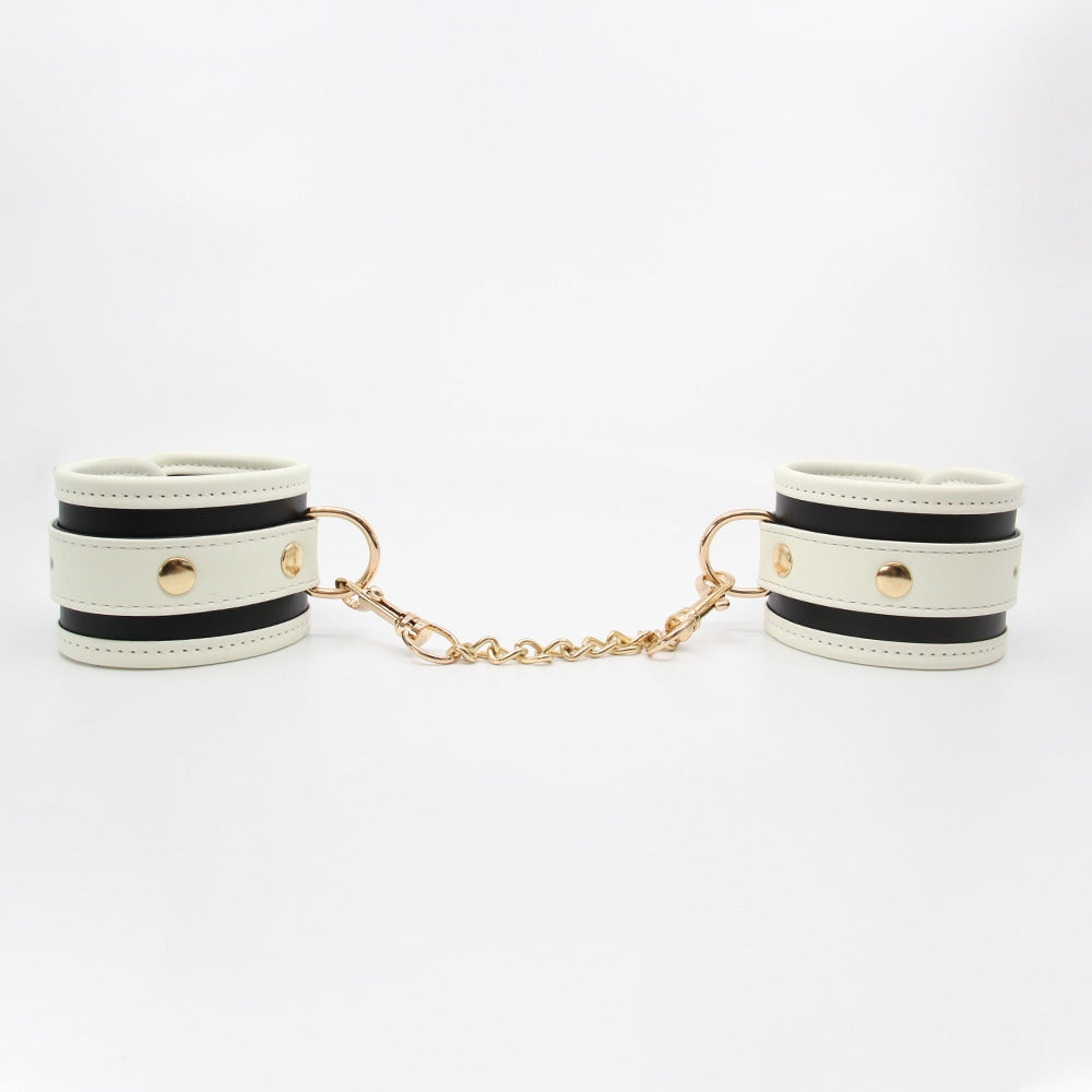 Love In Leather Glow In Dark Bondage Wrist Cuffs - Cuffs And Restraints