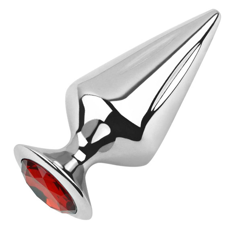 Hells Couture Cone Butt Plug With Jewelly - Steel Sex Toys