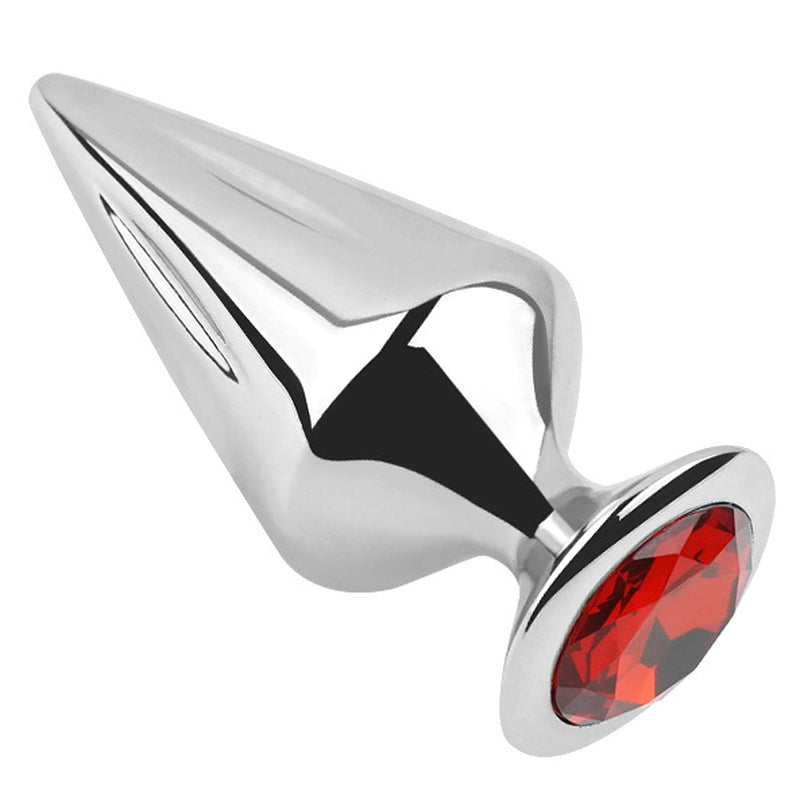Hells Couture Cone Butt Plug With Jewelly - Steel Sex Toys