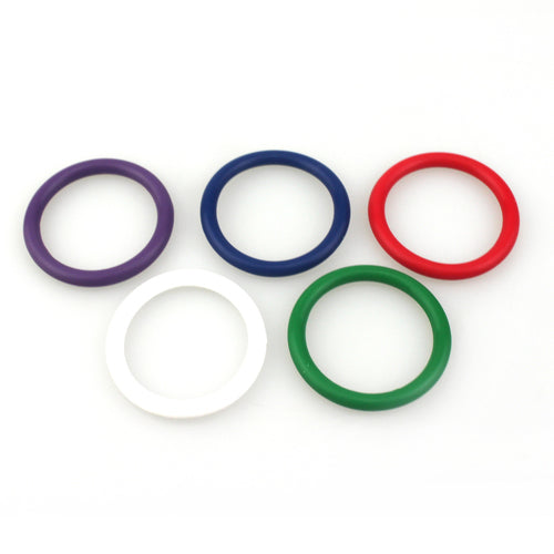 Rainbow Silicone Pleasure Rings 5 pack - - Stretchy Cock Rings