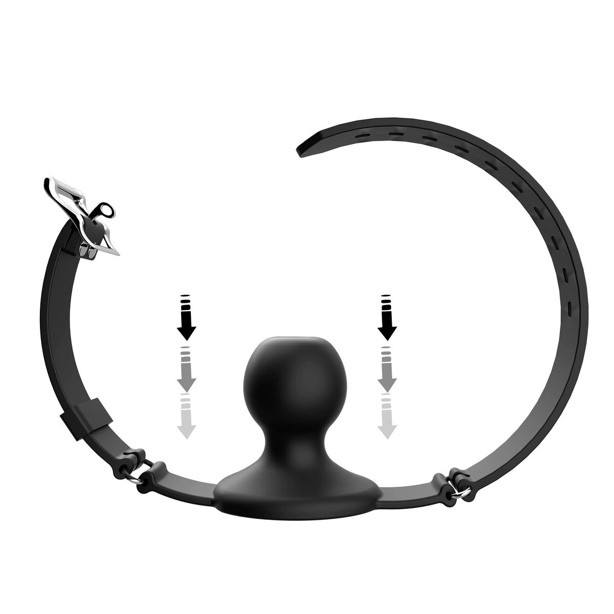 BDStyle Silicone Harness Hollow Bondage Ball Gag - - Bondage Gags and Bits