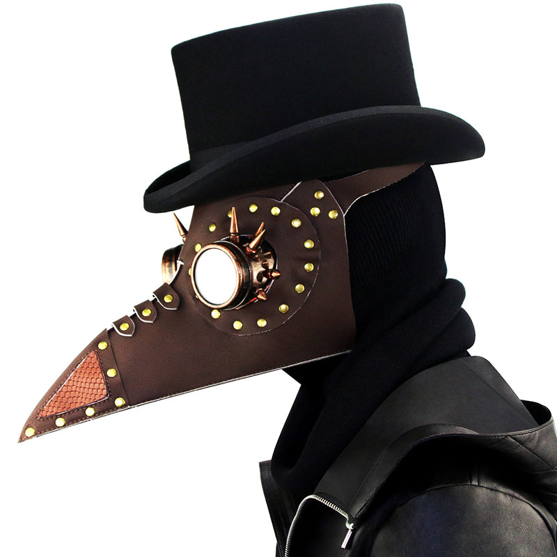 BDStyle Brown PU Leather Rivet Spike Long Bird Beak - Default Title - Masks And Blindfolds