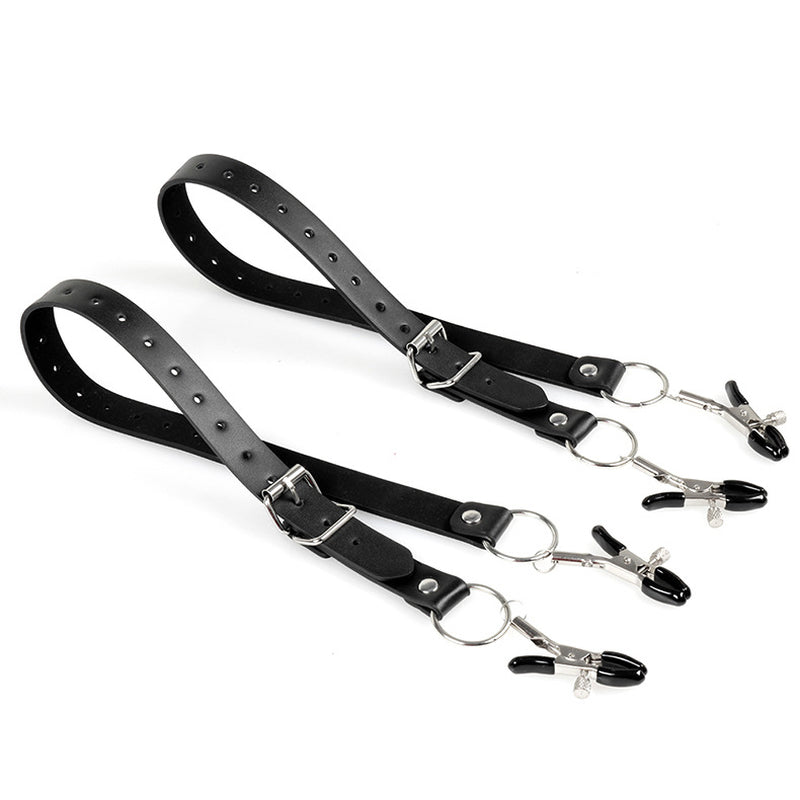 BDStyle Faux Leather Labia Clamp Belt - Pussy And Clit Toys