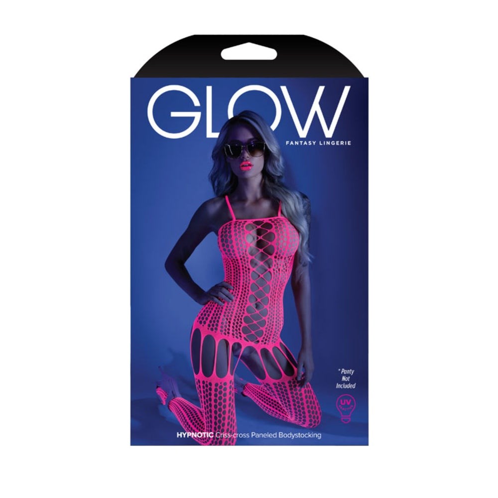 Glow Hypnotic Bodystocking - Mesmerizing Neon Fishnet Allure - - Body Stockings