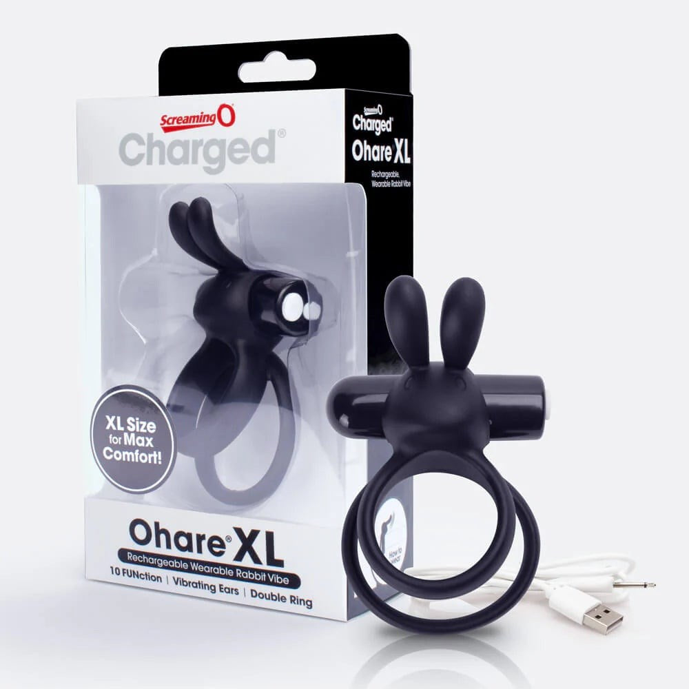 Charged Ohare XL Rabbit Shape 10 Functions Vibrating Cock Ring - - Vibrating Cock Rings