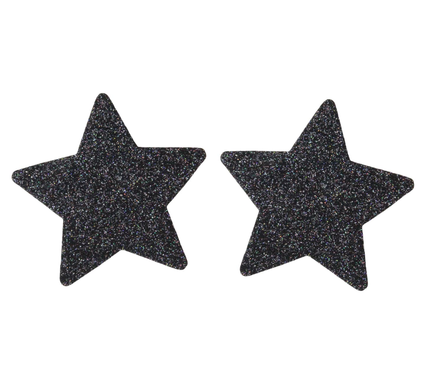Love In Leather Glitter Star Womens Nipple Covers - Black - Breast and Nipple Toys