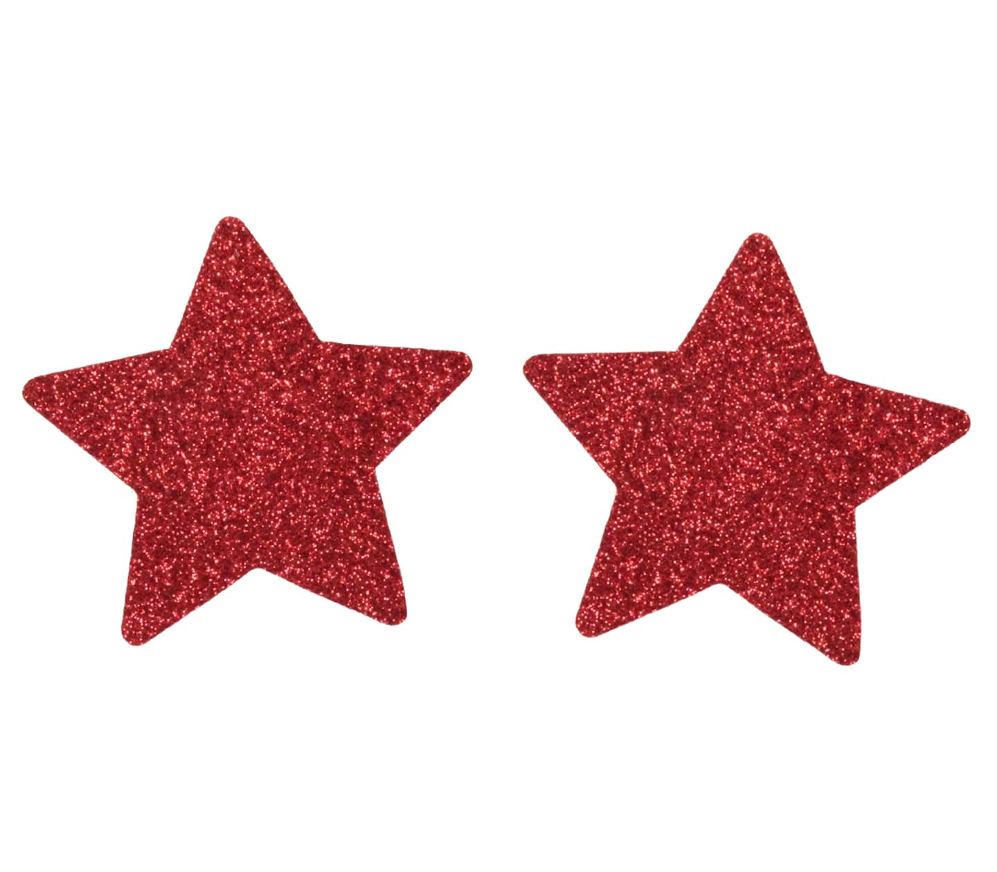 Love In Leather Glitter Star Womens Nipple Covers - Red - Breast and Nipple Toys