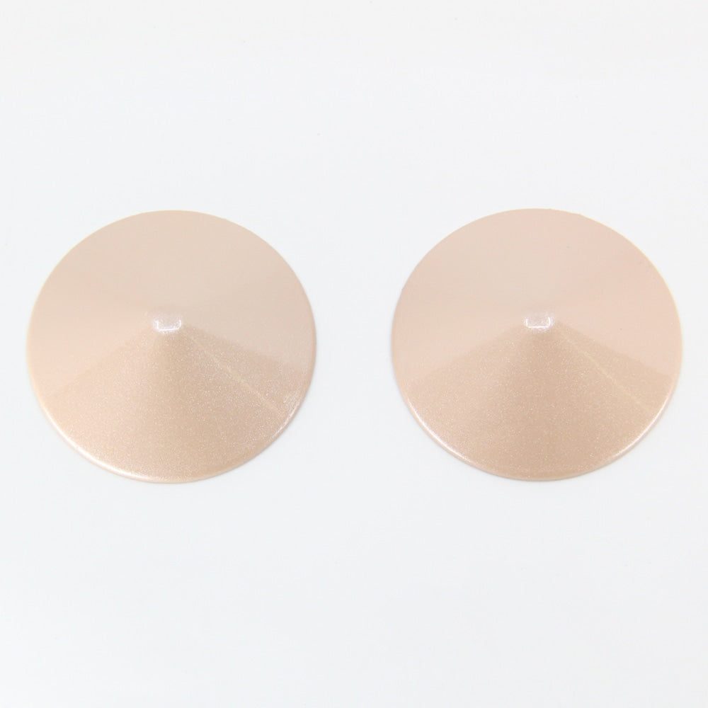 Love In Leather Round Metal Nipple Pasties - Nude - Breast and Nipple Toys