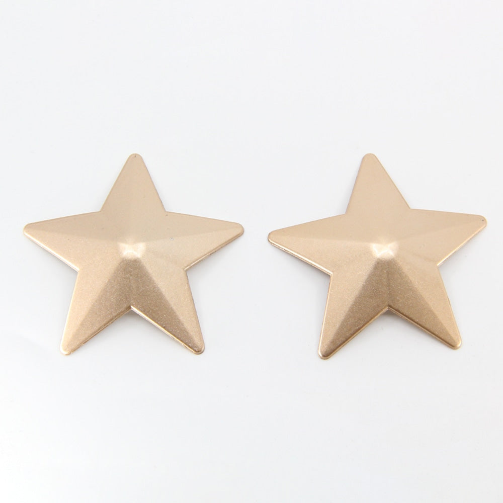 Love In Leather Star Shape Metal Nipple Pasties - Gold - Breast and Nipple Toys
